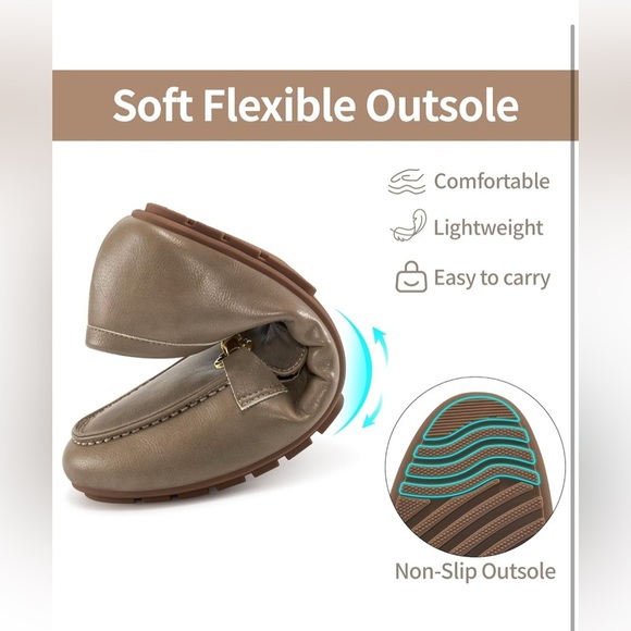 Elegant Taupe Loafers for Women - Picture 5 of 6